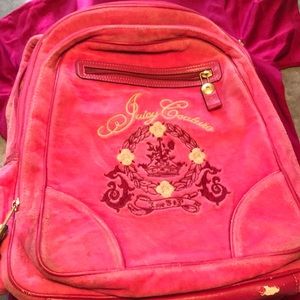 Juicy could tour hot pink velvet backpack